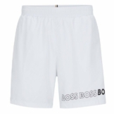 BOSS Badeshorts Dolphin mit umlaufendem Markenschriftzug auf dem linken Bein