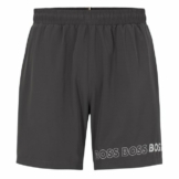BOSS Badeshorts Dolphin mit umlaufendem Markenschriftzug auf dem linken Bein