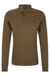 BOSS Langarm-Poloshirt Slim-Fit Longsleeve-Poloshirt mit Logo-Aufnäher (1-tlg)