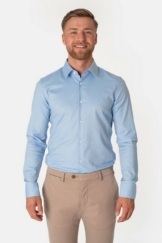 BOSS Langarmhemd Hank Vollzwirn Easy Iron