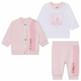BOSS Neugeborenen-Geschenkset BOSS Baby Jogginganzug rosa Set 3-teilig