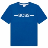 BOSS T-Shirt Hugo Boss Kinder T-Shirt mit kontrastierendem Flock Logo auf der Brust
