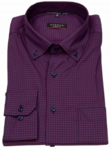 Eterna Karohemd Modern Fit leicht tailliert Button-Down-Kragen