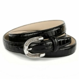 Anthoni Crown Ledergürtel Lackledergürtel mit Krokomuster, elegante Schließe