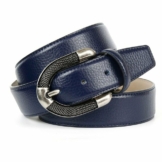 Anthoni Crown Ledergürtel mit aufwendiger Schmuck-Schließe in silberfarben