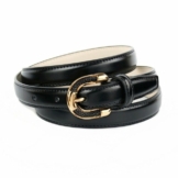 Anthoni Crown Ledergürtel mit goldfarbener Schließe, bombiert