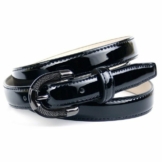 Anthoni Crown Ledergürtel Schmaler Lackledergürtel, dekorative Schließe