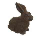 Figur Hase Kaninchen Groß Gusseisen Antik-Stil Braun Osterdeko Osterhase