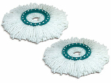 Leifheit 2er Set Wischmopkopf CLEAN TWIST Disc Mop microfibre für alle glatten Böden