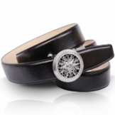 Anthoni Crown Ledergürtel mit Glitzersteinen