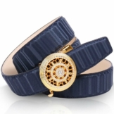 Anthoni Crown Ledergürtel mit goldfarbener Automatik-Schließe, drehbares Steuerruder