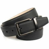 Anthoni Crown Ledergürtel mit Leinenstoffmuster, zeitloses Design