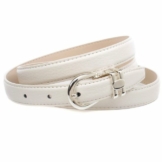 Anthoni Crown Ledergürtel Schmaler Ledergürtel in weiß