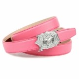 Anthoni Crown Ledergürtel Stilvoller Gürtel in rosa mit silberfarbener Schließe