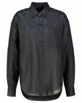 BOSS Klassische Bluse Damen Hemdbluse BOSTIK aus Ramie (1-tlg)