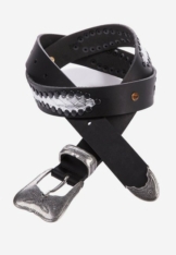 Cipo & Baxx Ledergürtel mit Metallic-Muster