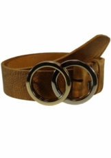 RETTUNGSRING by showroom 019° Ledergürtel mit austauschbarer Schließe »2 Kreise Silber/Gold«