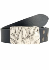 RETTUNGSRING by showroom 019° Ledergürtel mit austauschbarer Schließe »Felswand Silber«