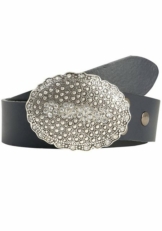 RETTUNGSRING by showroom 019° Ledergürtel mit austauschbarer Schließe »Oval Nieten Mit Strass«