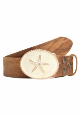 RETTUNGSRING by showroom 019° Ledergürtel mit Seestern-Koppelschließe
