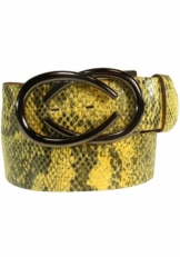 RETTUNGSRING by showroom 019° Ledergürtel »Schlange Gelb«, mit austauschbarer Schließe »Die Elegante Schwarz«