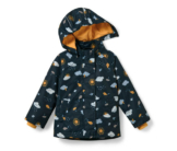 Kleinkind-Thermo-Regenjacke, dunkelblau Alloverprint