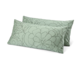 2 Perkal-Kopfkissenbezüge, floral, je ca. 80 x 40 cm