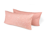 2 Renforcé-Kopfkissenbezüge, terracotta, je ca. 80 x 40 cm