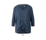 3/4-Sport-und-Yogashirt, blau meliert