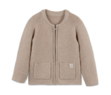 Baumwoll-Strickjacke, beige meliert