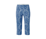 Bedruckte Stretchhose in 3/4-Länge, blau
