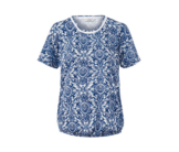 Bedrucktes Blusenshirt, blau