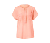 Blusenshirt im Materialmix, pfirsichfarben