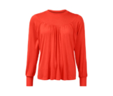 Blusenshirt mit Raffung, orange-rot