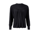 Blusenshirt mit Raffung, schwarz