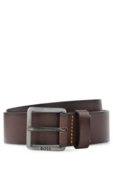 BOSS Ledergürtel Jeeko_Sz40 mit BOSS Logo-Schriftzug auf der Schließe