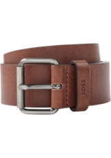 BOSS Ledergürtel mit Metallschnalle und BOSS-Logogravur auf der Schlaufe