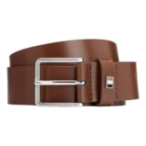 BOSS Ledergürtel Ther-Flag-E mit Dornschließe aus gebürstetem Metall