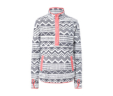 Fleecepullover mit Knopfleiste, Alloverprint