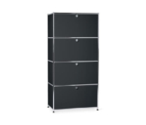 Highboard Metall »CN3« mit 4 Klappenfächern, schwarz