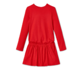 Jersey-Rippkleid, rot