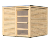 Karibu Gerätehaus mit Schiebetür, 19 mm (Quentin 1), natur