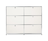 Kommode Metall »CN3« mit 6 Klappenfächern, groß, weiß