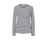 Langarmshirt aus Bio-Baumwolle, dunkelblau-weiß