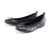 Leder-Ballerinas, schwarz