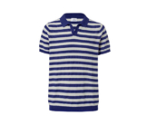 Leinen-Poloshirt, offwhite-navy gestreift