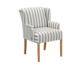Polsterstuhl mit Armlehne »Hendrick«, greige-weiß gestreift
