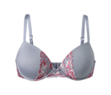 Push-up-BH mit Spitze, grau
