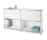 Sideboard Metall »CN3« mit versetzbaren Klappenfächern, weiß