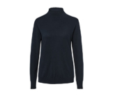 Strickpullover mit Stehkragen, dunkelblau